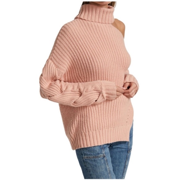 Jonathan Simkhai Blush Off-the-Shoulder Sweater - Picture 2 of 7